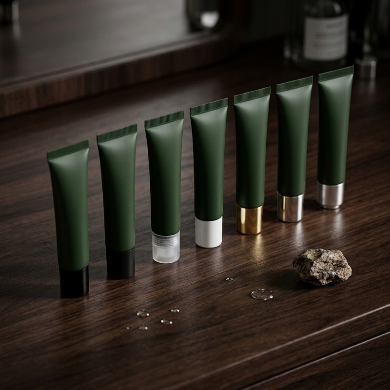 Empty 15ml Matte Green Soft Squeeze Tube with Lip Cap for Lip Gloss Lip Balm Packaging Black Gold Silver White Closure Available