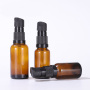 Wholesale 5ml10ml15ml20ml30ml50ml100ml Amber Empty Luxury Lotion Glass Bottle with Black Plastic Pump