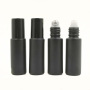 High-End 4ml Black Frosted Glass Roll-on Bottle for Skin Care Serum Empty with Screw Cap MOQ 100pcs