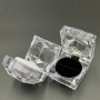 Clear Crystal Jewelry Case Travel Cosmetic Storage Trinket Box Plastic Ring Display Case Gift Wrap for Ring Pendant Storage