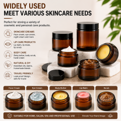 Wholesale Empty Glass Jar 100ml 250ml Clear Frosted Amber Matte Black Candle Jars with Aluminum Lids