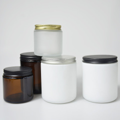 Wholesale Empty Glass Jar 100ml 250ml Clear Frosted Amber Matte Black Candle Jars with Aluminum Lids