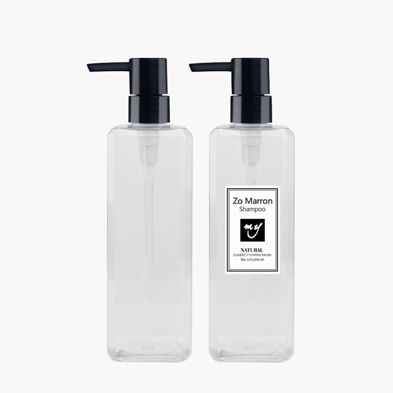 Custom Label 16 oz for Clear Plastic Bottle Durable Square Design with Pump Sprayer Recyclable 500ml Lotion Bottles for Shampoo