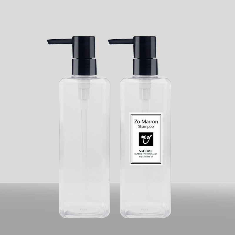 Custom Label 16 oz for Clear Plastic Bottle Durable Square Design with Pump Sprayer Recyclable 500ml Lotion Bottles for Shampoo