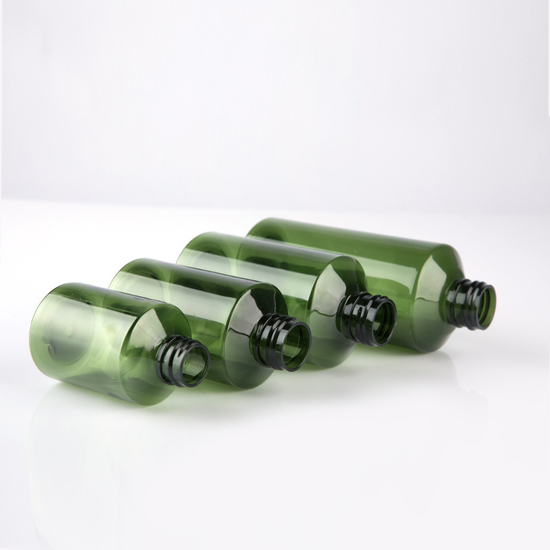 50ml 100ml Dark Green Plastic  Lotion Bottles Oblique Shoulder Black Alumina Cover Empty Bottles for Lotion Toner Water Bottle