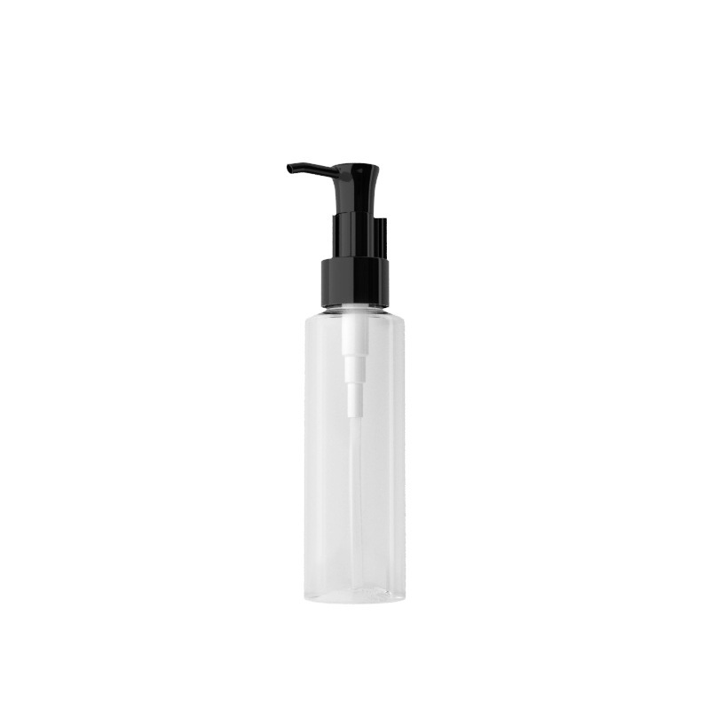 Empty 100ml Flat Shoulder PET Plastic Lotion Bottle with Pump Skincare Packaging