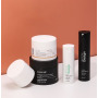 Hot Sale Cosmetic Bottle Set 30g 50g Airless Pump Bottle Skincare Packaging with Black White Cream Jar for Serum
