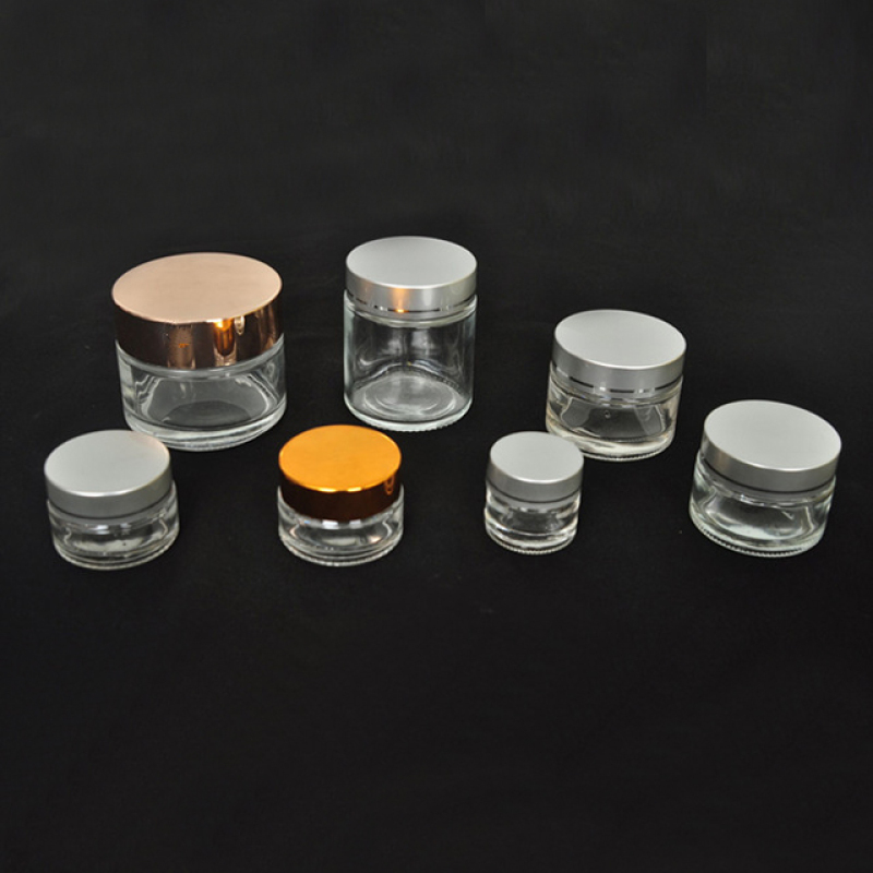 5G 10G 20G 30G 50G 100G Glass Cosmetic Jars Containers Glass Metal Cap