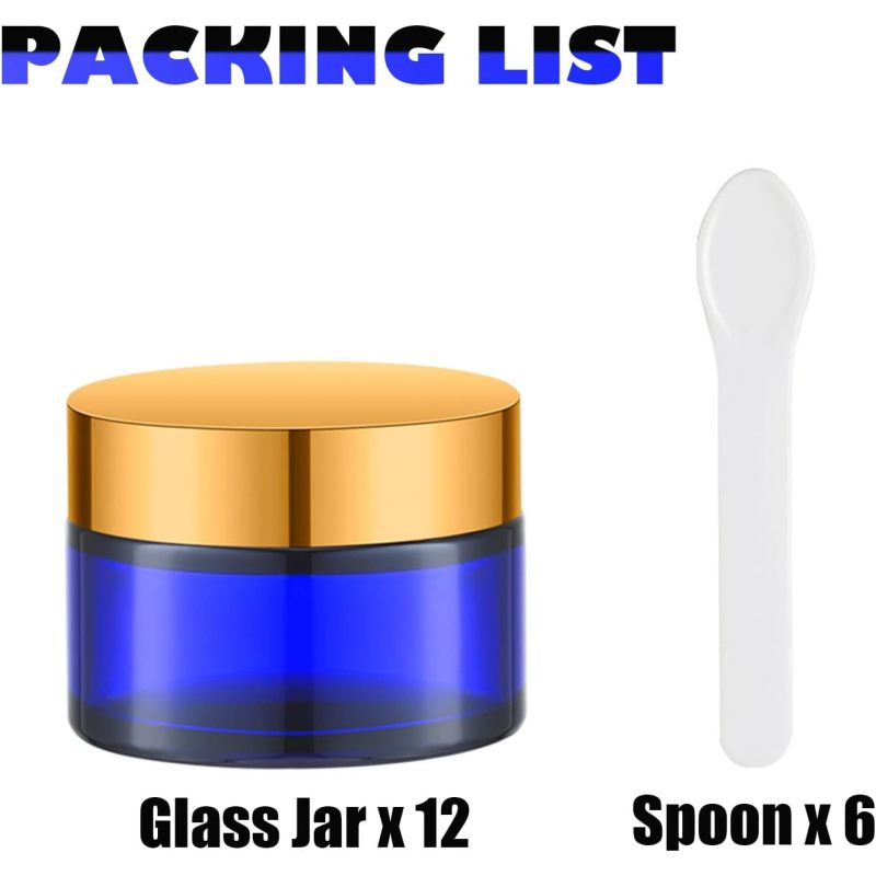 5G 10G 20G 30G 50G 100G Glass Cosmetic Jars Containers Glass Metal Cap