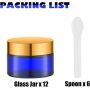 5G 10G 20G 30G 50G 100G Glass Cosmetic Jars Containers Glass Metal Cap