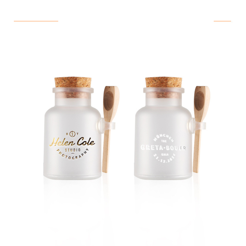 100g/200g Empty Matte Bath Salt Packaging Bottle Plastic Jar with Spoon