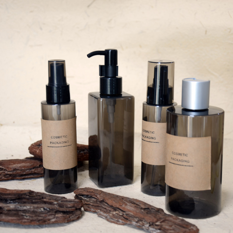 Hair Spray Bottle Empty clear Black Cosmetic Lotion Bottle Luxury Packaging Cosmetic 500ml Plastic Bottles with Pump