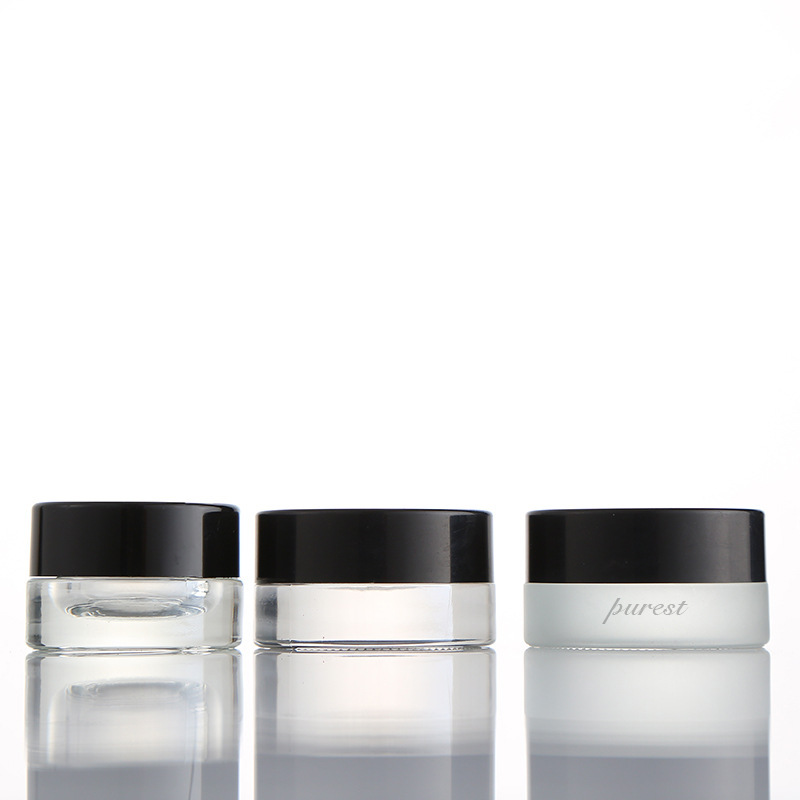 Wholesale Unique 3G Small Glass Empty Cosmetic Sample Jars clear Eye Cream Jar Glass