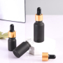 Matte Black 30ml Empty Essential Oil Dropper Bottle Cosmetic Hair Oil Bottles with Black Dropper