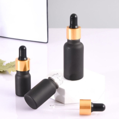 Matte Black 30ml Empty Essential Oil Dropper Bottle Cosmetic Hair Oil Bottles with Black Dropper