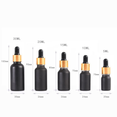 Matte Black 30ml Empty Essential Oil Dropper Bottle Cosmetic Hair Oil Bottles with Black Dropper