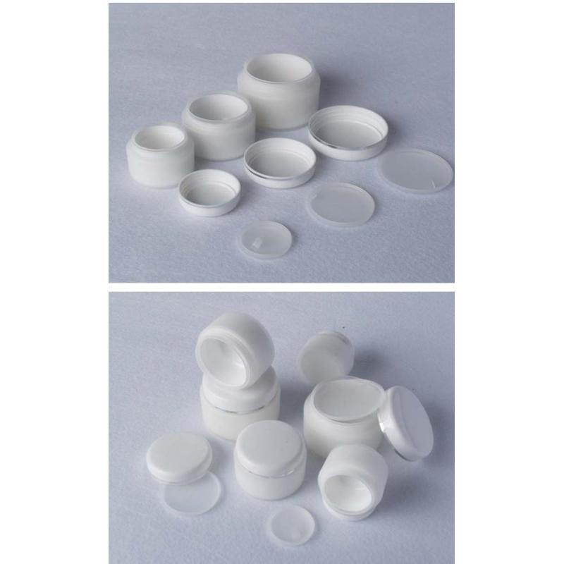 New Arrival Factory Price 15g 30g 50g White Round Plastic PP Cosmetic Double Wall Screw Cap Jar with Silver Ring