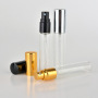 10ml Aluminum Cover Clear Straight Round Glass Cosmetic  Elegant Spray Perfume Bottle with Pump Sprayer