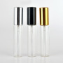 10ml Aluminum Cover Clear Straight Round Glass Cosmetic  Elegant Spray Perfume Bottle with Pump Sprayer
