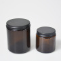 Empty 250ml Amber Matte Black Color Glass Candle Jars Luxury for Candles with Aluminum Lid