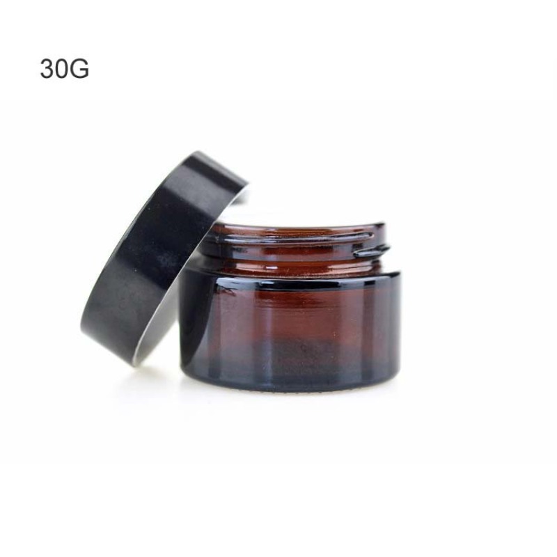 Empty Cosmetics Packing Frosted Amber Glass Jar 20G 30G 50G
