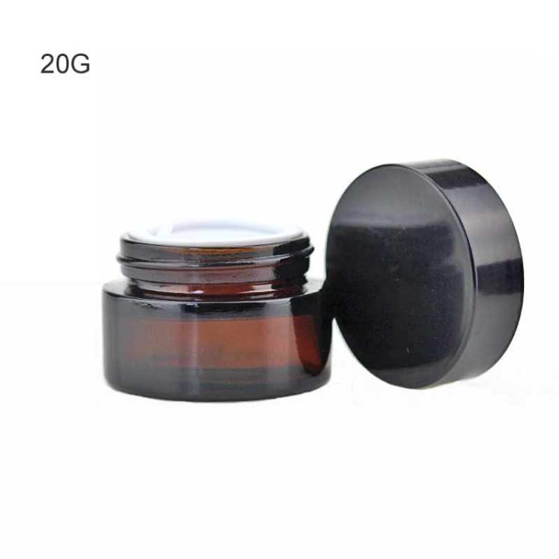 Empty Cosmetics Packing Frosted Amber Glass Jar 20G 30G 50G