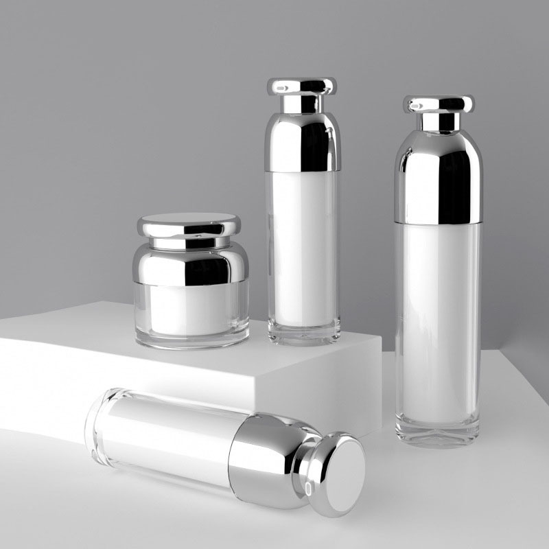 Luxury 30g Silver Lid Empty Jars for Creams Acrylic Round Cream Jar Skincare Plastic PP Cosmetic Jar