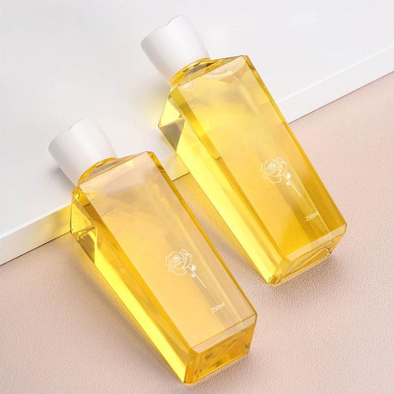 Luxury Clear 250ML PETG Plastic Toner Bottles Rose-shaped Cap Skincare Bottle Cosmetic Packaging