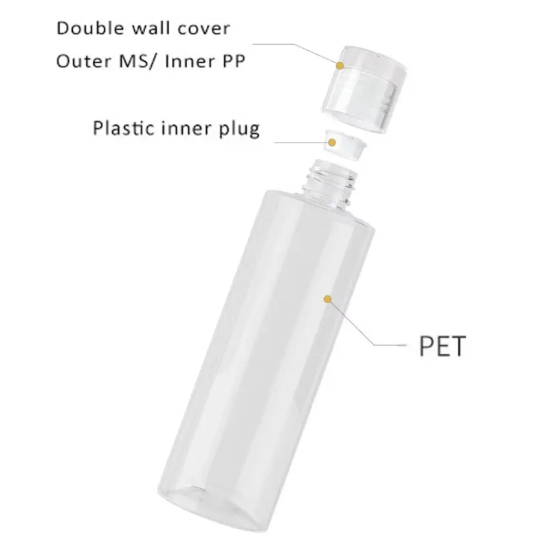150ml 200ml Plastic Pet Toner Bottle for Shampoo Skincare Lotion Empty Containers Screw Cap Seal Screen Printable Eco-Friendly
