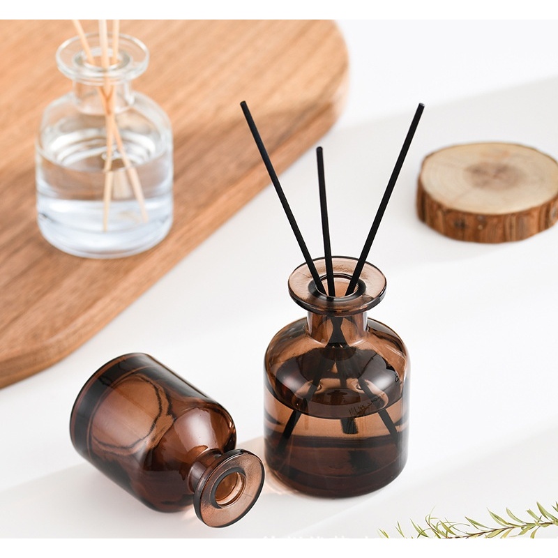 Wholesale High Quality Black Empty  Reed Glass Diffuser Refill Bottle With Sticks Home Air Fresh Fragrance  Bottles