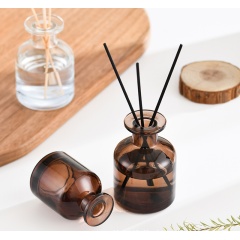 Wholesale High Quality Black Empty Reed Glass Diffuser Refill Bottle With Sticks Home Air Fresh Fragrance Bottles