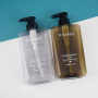Stock Available PET Press Pump Grey square 16oz Plastic Bottle Transparent Shampoo Bottle 500ml