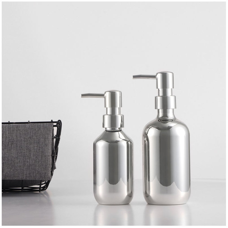 Luxury 10oz 16oz PET Plating Gold and Silver Plastic Bottle With Pump for Shampoo,shower Gel,lotion and Etc