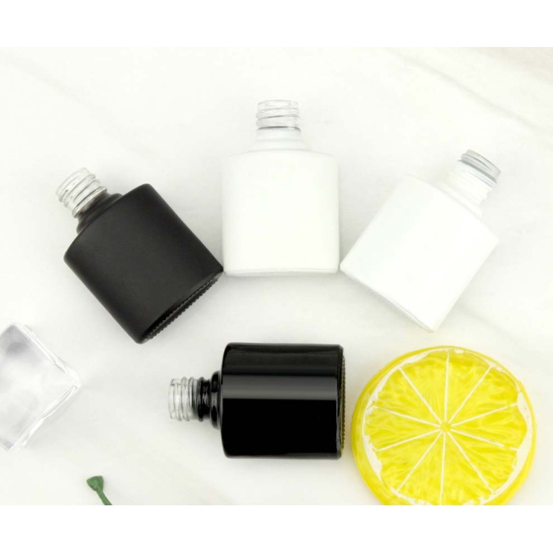 7.5ml White Black Empty Glass Nail Polish Bottle for Gel Polish