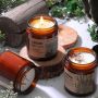 12 Pack 4 Oz Empty Thick Amber round Glass Candle Jars with Lids