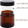12 Pack 4 Oz Empty Thick Amber round Glass Candle Jars with Lids