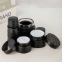 Matte Black Color 30g 50g Empty Cosmetic Glass Cream Jar with Black Lid