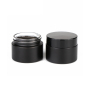 Matte Black Color 30g 50g Empty Cosmetic Glass Cream Jar with Black Lid