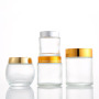 100g Clear Round Glass Skincare Cream Jars with Gold Plastic Screw Cap Personal Care Empty Cosmetic Recyclable Industrial Use