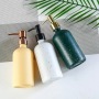Wholesale 500ml  Yellow Black White Green Round Glass Hand Wash Soap Liquid Bottle With Spray  Pump
