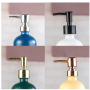 Wholesale 500ml  Yellow Black White Green Round Glass Hand Wash Soap Liquid Bottle With Spray  Pump