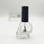 Luxury 10ml Clear Glass Nail Polish Bottles Empty Skull Shape with Integrated Brush for Nail Polish Oil Packaging