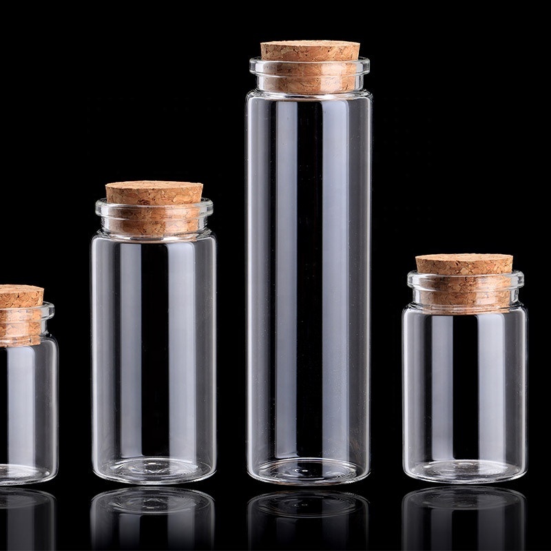 Wholesale 20ml 30ml 50ml 65ml 90ml Clear Glass Message Wishing Bottle with Cork Top Screen Printed