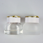 Thick Bottom Serum Bottle Frosted Glass Lotion Pump Bottle Cosmetic Container in Flat Shape