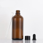 10ml/30ml/50ml/100ml Amber Essential Oil Cosmetic Packing Dropper Skin Care Glass Bottle With Black Cap