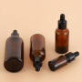 10ml/30ml/50ml/100ml Amber Essential Oil Cosmetic Packing Dropper Skin Care Glass Bottle With Black Cap