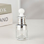Unique Luxury 20ml 30ml 50ml Clear Glass Dropper Bottle Essential Oil Hair Oil Serum Container Aluminum Cap Minimum Order 100pcs