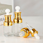 Unique Luxury 20ml 30ml 50ml Clear Glass Dropper Bottle Essential Oil Hair Oil Serum Container Aluminum Cap Minimum Order 100pcs