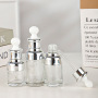 Unique Luxury 20ml 30ml 50ml Clear Glass Dropper Bottle Essential Oil Hair Oil Serum Container Aluminum Cap Minimum Order 100pcs