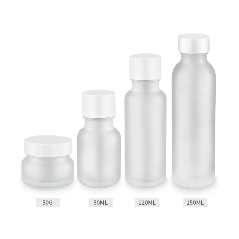 50G clear Frosted Cosmetic Cream Glass Jar with Cap